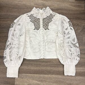 Alice and Olivia White Corset Top